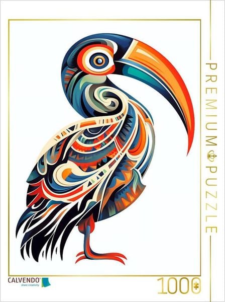 CALVENDO Puzzle Pelikan im Tattoo Design | 1000 Teile Lege-Größe 64x48cm Foto-Puzzle für glückliche Stunden