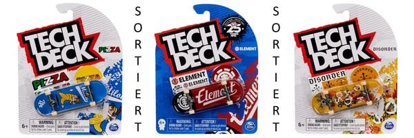 Tech Deck Fingerboard - 1 Finger-Skateboard mit original Skateboard-Design - verschiedene Grafiken, cooles Zubehör. Zufallsauswahl