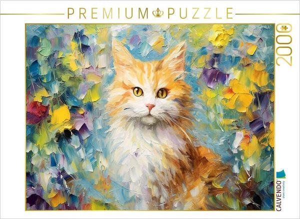 CALVENDO Puzzle Kätzchen im Stil moderner Kunst | 2000 Teile Lege-Größe 90x67cm Foto-Puzzle für glückliche Stunden