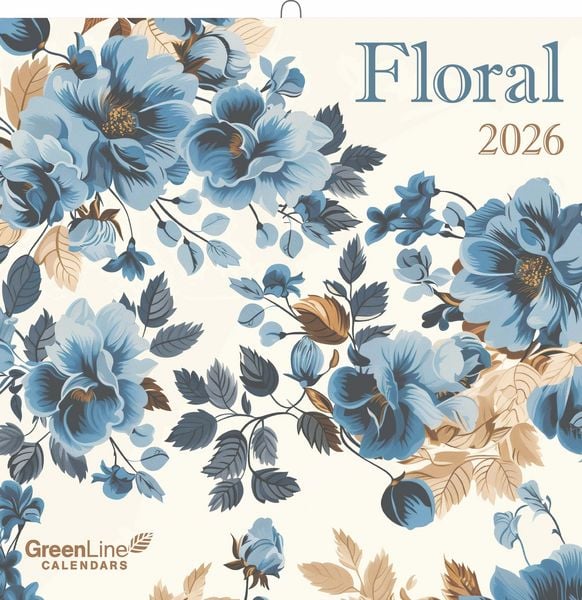 GreenLine Floral 2026 - Wand-Kalender - Broschüren-Kalender - 30x30 - 30x60 geöffnet - Blumen