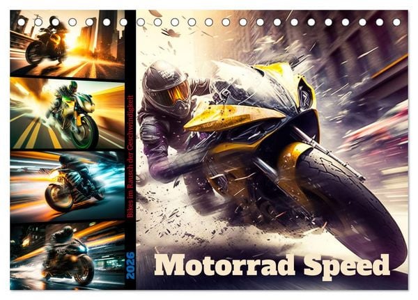Motorrad Speed (Tischkalender 2026 DIN A5 quer), CALVENDO Monatskalender