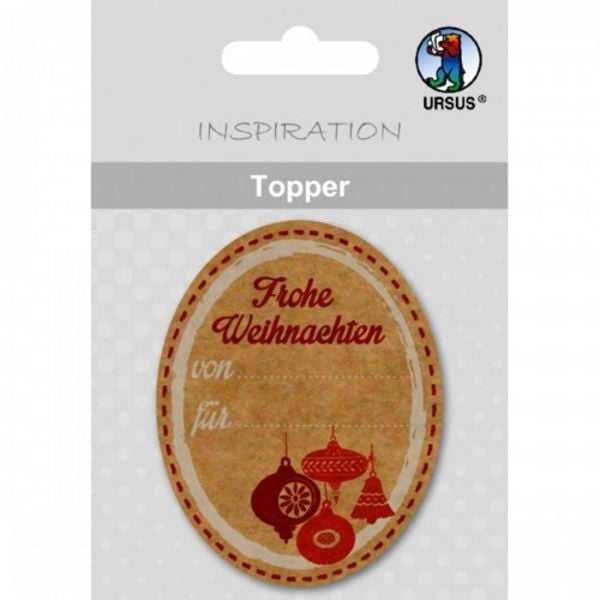 URSUS Topper Topper, Motiv 18, Frohe Weihnachten, oval