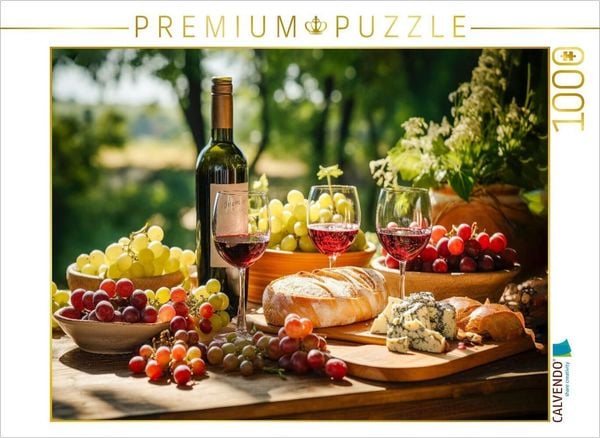 CALVENDO Puzzle Ein Klassiker - süße Trauben und Käse | 1000 Teile Lege-Größe 64x48cm Foto-Puzzle für glückliche Stunden