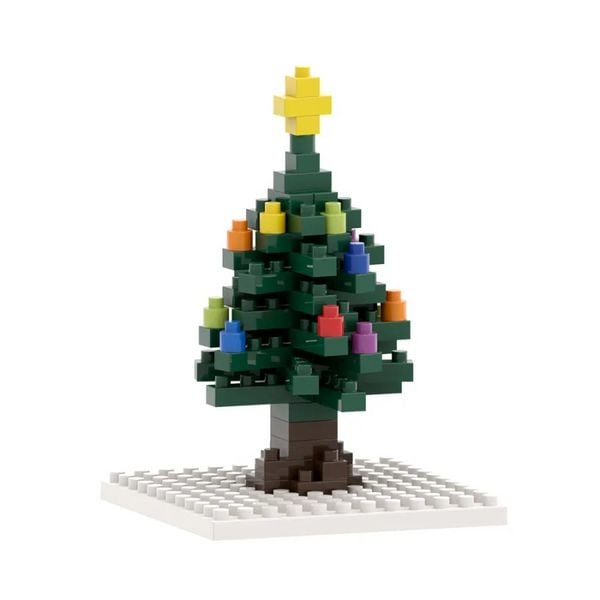 BRIXIES 220014 - Postkarte Weihnachtsbaum, 3D Konstruktionsbausatz aus Ministeinen, 72 Teile