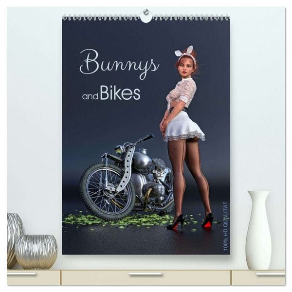 Bunnys and Bikes (hochwertiger Premium Wandkalender 2026 DIN A2 hoch), Kunstdruck in Hochglanz