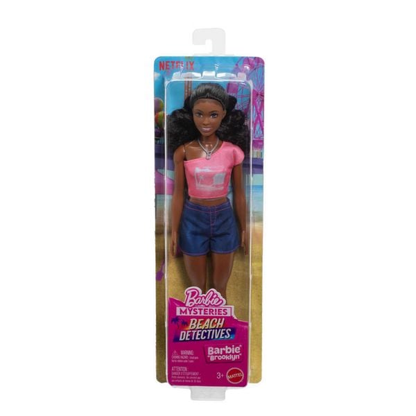 Barbie Mysteries: Beach Detectives“ Barbie Brooklyn“ Modepuppe mit unverkennbarem Outfit und Accessoires