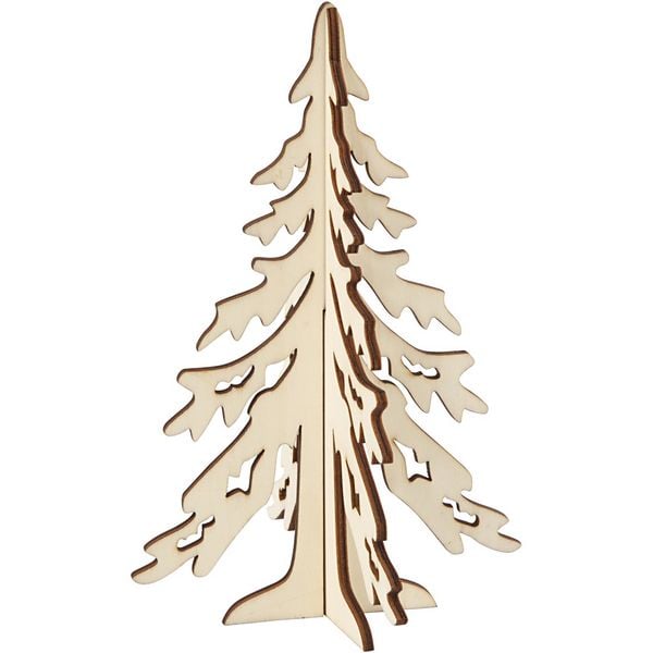 Creativ Company Weihnachtsbaum, H 20 cm, B 13 cm, 1 Stk, aus Holz, natur