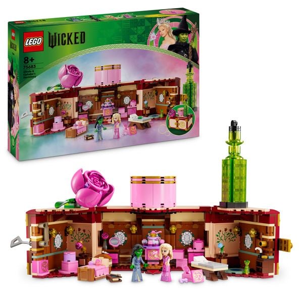 LEGO Wicked 75683 Glindas und Elphabas Schlafsaal, Kinder Spielzeug