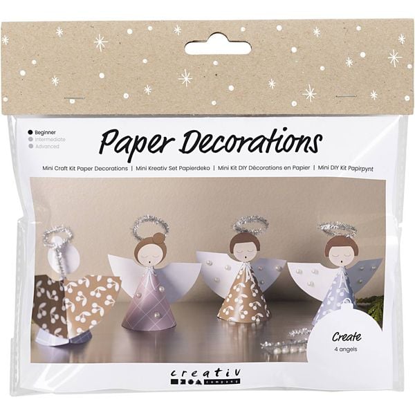 Creativ Company Mini Kreativ Set Papierdeko, Engel, Sortierte Farben