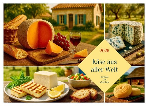 Käse aus aller Welt (Wandkalender 2026 DIN A4 quer), CALVENDO Monatskalender