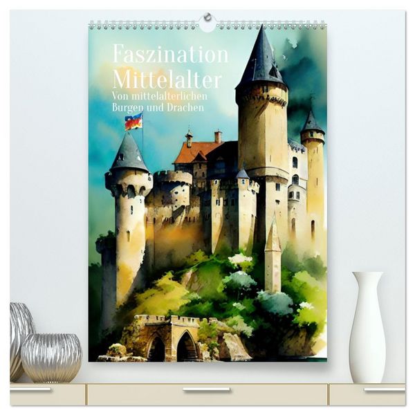 Faszination Mittelalter - Von mittelalterlichen Burgen und Drachen (hochwertiger Premium Wandkalender 2026 DIN A2 hoch), Kunstdruck in Hochglanz