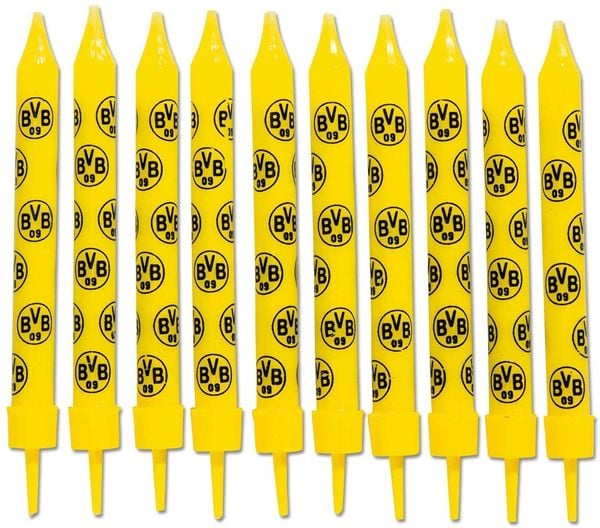 BVB 17440200 - BVB-Geburtstagskerzen 10er Set, Borussia Dortmund