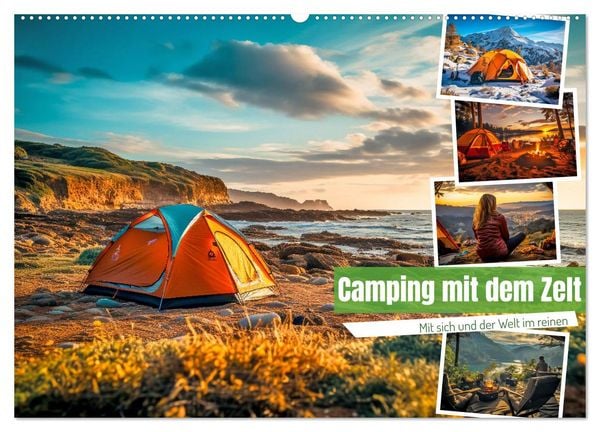 Camping mit dem Zelt (Wandkalender 2026 DIN A2 quer), CALVENDO Monatskalender