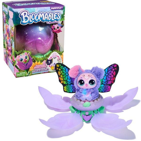 Bloomables von Hatchimals - Puppyfly, Interaktives Spielzeug mit Überraschung, doppelter Verwandlung und über 100 Geräuschen und Reaktionen