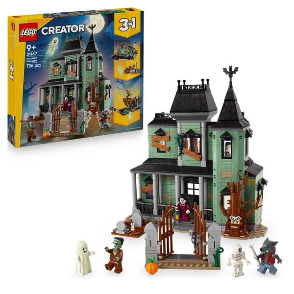 LEGO Creator Geisterhaus, 31167, 3-in-1 Spielzeug mit Haus und LEGO Zug