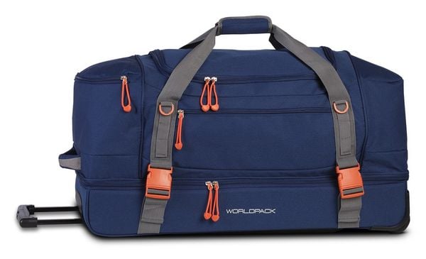 Worldpack Rollenreisetasche Worldpack, große Reisetasche mit Rollen und Griff, marineblau, 95 Liter
