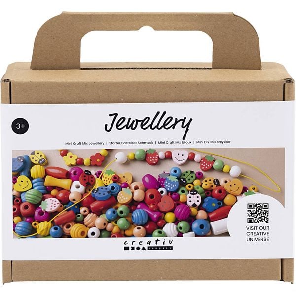 Creativ Company DIY Sets Beads Mini Kreativ Mix Schmuck, Fröhliche Farben, Kreativ Box