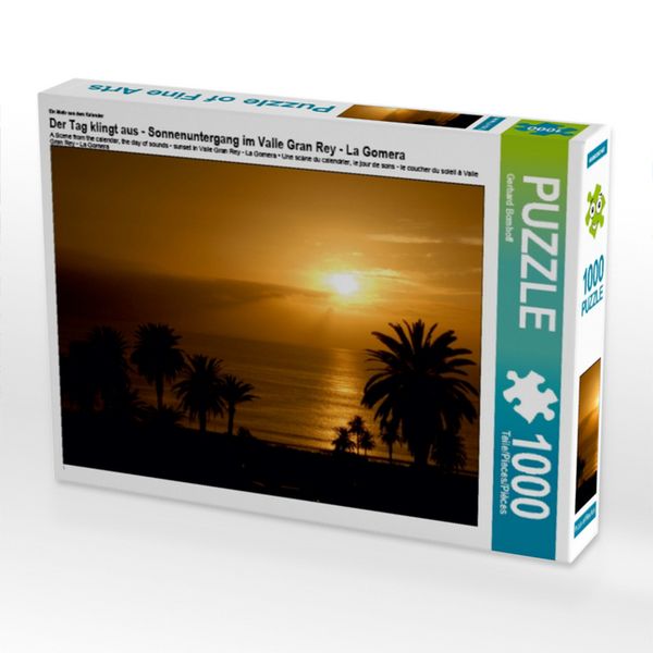 Ein Motiv aus dem Kalender Der Tag klingt aus - Sonnenuntergang im Valle Gran Rey - La Gomera (Puzzle)