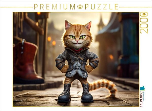 CALVENDO Puzzle Der gestiefelte Kater | 2000 Teile Lege-Größe 90x67cm Foto-Puzzle für glückliche Stunden