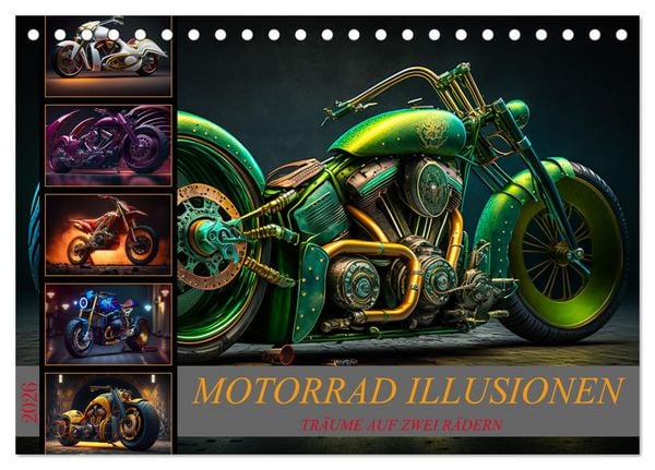 Motorrad illusionen (Tischkalender 2026 DIN A5 quer), CALVENDO Monatskalender