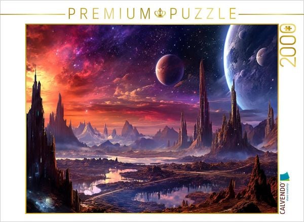 CALVENDO Puzzle Science Fiction - Reise zu fremden Planeten - Andromeda | 2000 Teile Lege-Größe 90x67cm Foto-Puzzle für glückliche Stunden