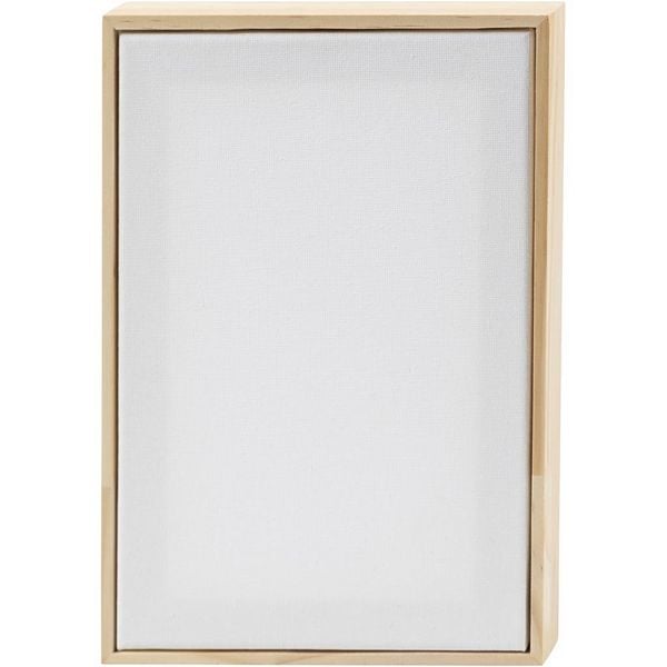 Creativ Company Gespannte Leinwand mit Rahmen, Größe 15,8x23,8 cm, 280 g, Weiß, 1 Stk