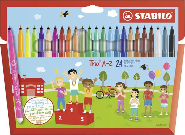 STABILO Filzstift - Trio A-Z - 24er Pack - mit 24 verschiedenen Farben