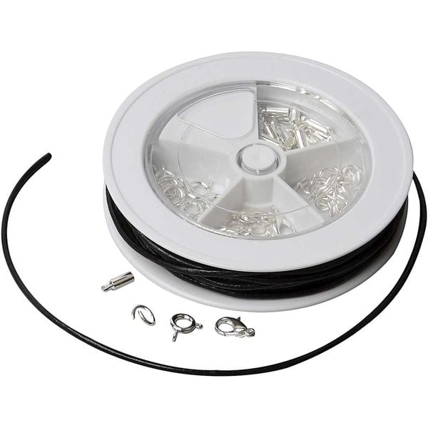 Creativ Company Starterset Schmuck, Lederbänder, Schwarz