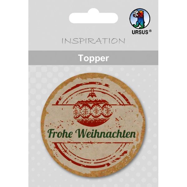 URSUS Topper Topper, Motiv 17, Frohe Weihnachten, rund