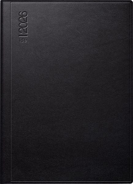 Rido/idé 7018104906 | Taschenkalender Mod. perfect/Technik I 2026 | A6, Kunstleder, schwarz