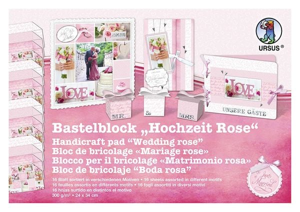 'URSUS Bastelblock ''Hochzeit Rose'''