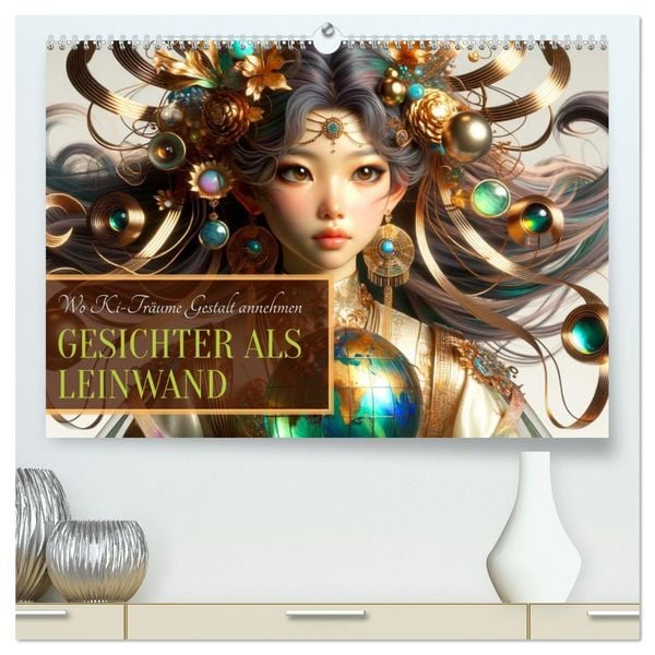 Gesichter als Leinwand (hochwertiger Premium Wandkalender 2026 DIN A2 quer), Kunstdruck in Hochglanz