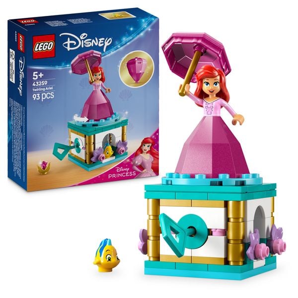 LEGO ǀ Disney 43259 Princess Arielle Spieluhr, Bauset mit Mini Puppe