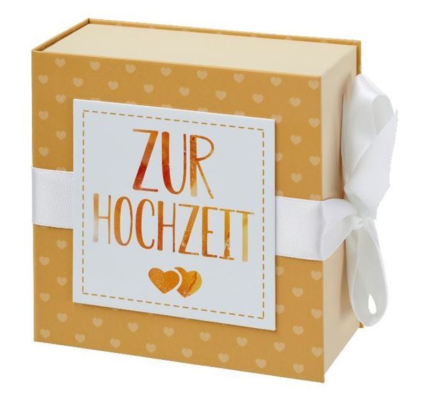 Geschenkschachtel mit Band 13 x 13 cm Zur Hochzeit
