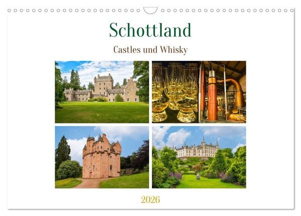 Schottland - Castles und Whisky (Wandkalender 2026 DIN A3 quer), CALVENDO Monatskalender