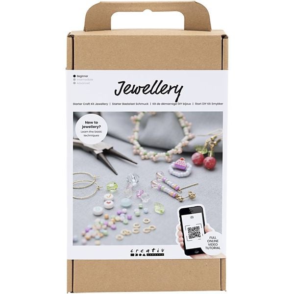 Creativ Company DIY Sets Beads Starter Kreativ Set Schmuck Leuchtende Farben, Kreativ Box