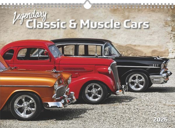 Legendary Classic & Muscle Cars 2026 - Wand-Kalender - Auto-Kalender - 42x29,7 - Oldtimer