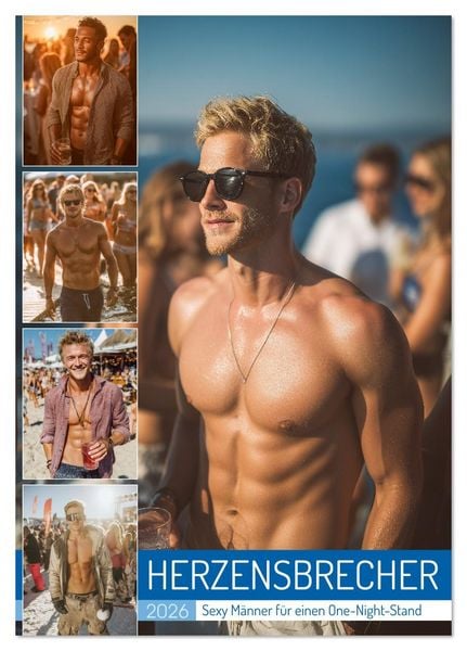 Herzensbrecher - Sexy Männer für einen One-Night-Stand (Tischkalender 2026 DIN A5 hoch), CALVENDO Monatskalender
