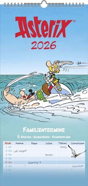 Asterix 2026 Familienplaner - Familien-Timer - Termin-Planer - Kids - Kinder-Kalender - Familien-Kalender - 22x45