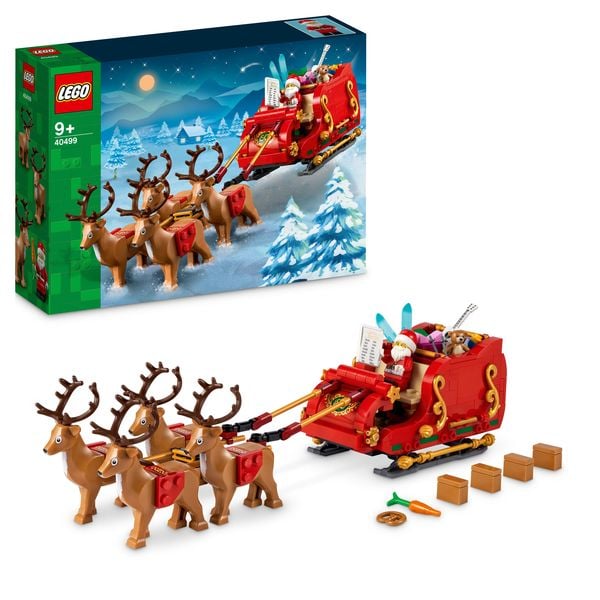 LEGO 40499 Schlitten des Weihnachtsmanns, Kinder Spielzeug ab 9 Jahren