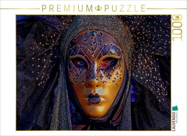 CALVENDO Puzzle neunziggrad I photoart: Venezia Carnevale, Karneval von Venedig I Die Frau mit der goldenen Maske | 1000 Teile Lege-Größe 64x48cm Foto