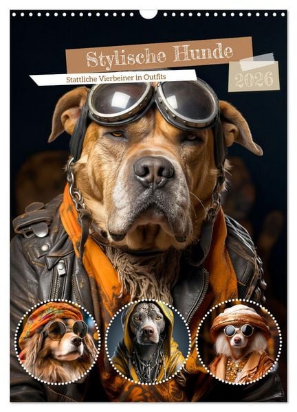 Stylische Hunde (Wandkalender 2026 DIN A3 hoch), CALVENDO Monatskalender
