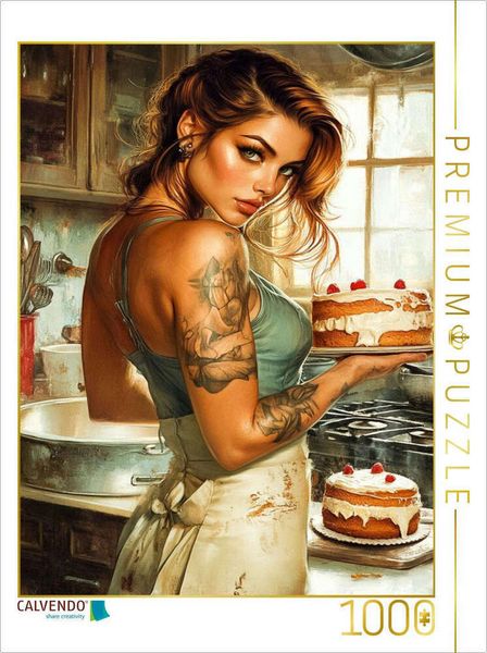 CALVENDO Puzzle Ein Motiv aus dem Kalender Tattoo Girls und Torten | 1000 Teile Lege-Größe 64x48cm Foto-Puzzle für glückliche Stunden