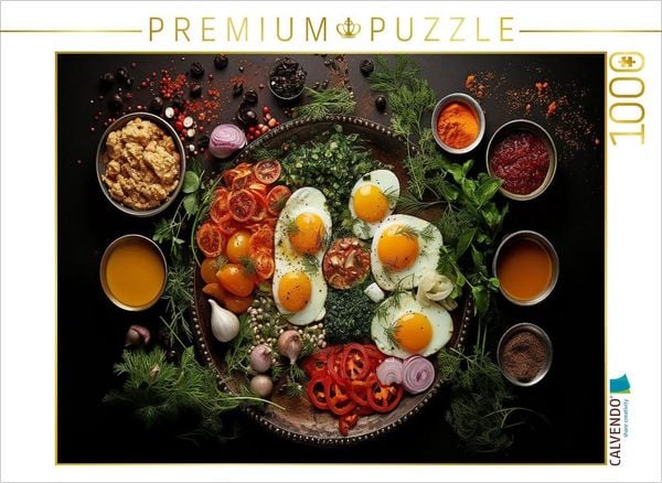 CALVENDO Puzzle Spiegelei und Dekoration | 1000 Teile Lege-Größe 64x48cm Foto-Puzzle für glückliche Stunden
