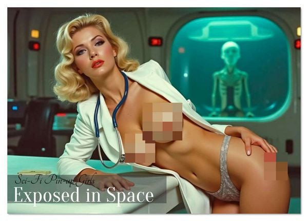 Sci-Fi Pin-up Girls - Exposed in Space (Wandkalender 2026 DIN A4 quer), CALVENDO Monatskalender