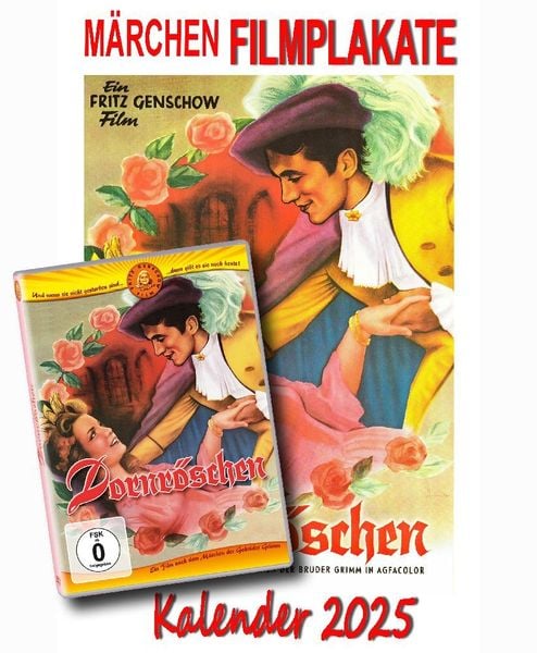 Dornröschen + Märchen Filmplakate Kalender 2025, 1 DVD + Kalender