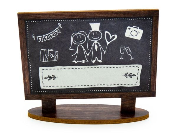 Familiawedding 10 Tischkarten zur Hochzeit black doodle Tafel-Design