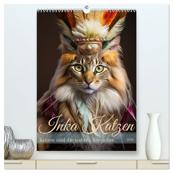 Inka Katzen - Katzen sind die wahren Herrscher (hochwertiger Premium Wandkalender 2026 DIN A2 hoch), Kunstdruck in Hochglanz