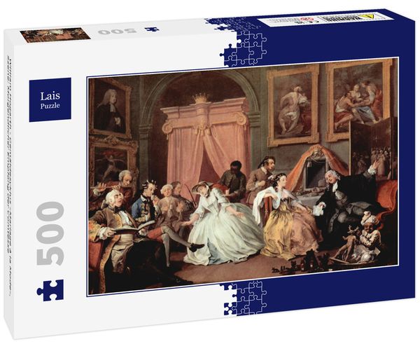 Lais Puzzle William Hogarth - Gemäldezyklus »Mariage à la Mode«, Szene: Morgendlicher Empfang der Comtesse 500 Teile
