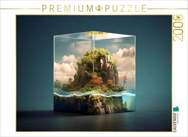 CALVENDO Puzzle Kleine Insel in einem Glaswürfel | 2000 Teile Lege-Größe 90x67cm Foto-Puzzle für glückliche Stunden
